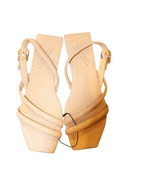 Dorothee Schumacher Beige Snake Print Leather Sandals, Size 40/10